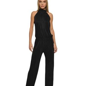 Julian‎ Chang Black Halter Neck Wide Leg Jumpsuit Women's, Small